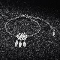 Titanium Steel Bracelet & Bangle with 5cm extender chain Dream Catcher Vacuum Ion Plating Unisex & hollow Length Approx 15 cm Sold By Bag