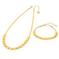 Collier d'acier titane, avec 5cm chaînes de rallonge, cadre, Réglable & bijoux de mode & styles différents pour le choix & pour femme, doré, 9mm, Longueur Environ 41 cm, Vendu par PC