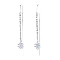 Orecchini 925 Sterling Silver Drop & Dangle, 925 argento sterlina, placcato color platino, per la donna & con strass, 66mm, Venduto da coppia