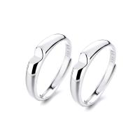 Anillos para Parejas, plata de ley 925, chapado en color de platina, Ajustable & abrir & diferentes estilos para la opción, Vendido por UD