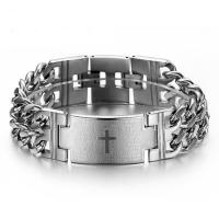 Cruach Tíotáiniam Bracelet, jewelry faisin & unisex, dathanna níos mó le haghaidh rogha, 24mm, Fad Thart 8.66 Inse, Díolta De réir PC