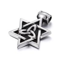 Edelstahl Schmuck Anhänger, 304 Edelstahl, Hexagram, Modeschmuck & DIY & für den Menschen & Schwärzen, schwarz, 45x32mm, Bohrung:ca. 3mm, verkauft von PC