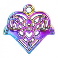 Zinc Alloy Heart Pendants colorful plated Unisex nickel lead & cadmium free Length Approx 50 cm Sold By PC