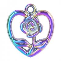 Zinc Alloy Heart Pendants colorful plated Unisex & hollow nickel lead & cadmium free Length Approx 50 cm Sold By PC