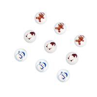 Schima Superba Beads Round printing Christmas Design & DIY nickel lead & cadmium free 16mm Sold By PC