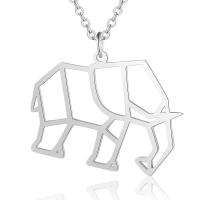 Titanium Steel Necklace Elephant Vacuum Ion Plating for woman & hollow Length Approx 40 cm Sold By Bag