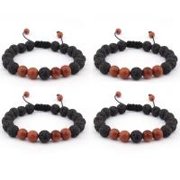 Lava Bracelet, le Corda terylene & Goldstone, Babhta, unisex & inchoigeartaithe, dathanna measctha, 8mm, Fad 7.5 Inse, Díolta De réir PC