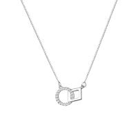 Kubieke Zircon Micro effenen Sterling zilveren ketting, 925 sterling zilver, geplatineerd, mode sieraden & micro pave zirconia & voor vrouw, 450mm, Verkocht door PC