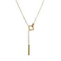 Collier d'acier titane, bijoux de mode & pour femme, Or, 45mm, Longueur 47 cm, Vendu par PC