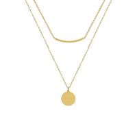 Collier d'acier titane, Placage de couleur d'or, Double couche & bijoux de mode & pour femme, 480mm, Vendu par PC