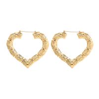 Zinc Alloy Håndtaget tilbage Earring, Heart, guldfarve belagt, forskellig størrelse for valg & for kvinde, Solgt af par