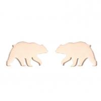 Stainless Steel Stud Øreringe, Polar Bear, mode smykker & for kvinde, flere farver til valg, 13x7mm, Solgt af par