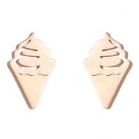 Stainless Steel Stud Earrings Ice Cream Vacuum Plating fashion jewelry & for woman Sold By Pair