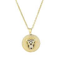 Cubic Zircon Micro Pave Brass Necklace real gold plated & micro pave cubic zirconia & for woman Length Approx 19.68 Inch Sold By PC