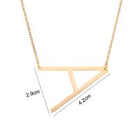 Collier d'acier titane, Lettre d’alphabet, Placage de couleur d'or, styles différents pour le choix & pour femme, Longueur Environ 19.68 pouce, Vendu par PC