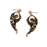 Zinc Alloy Drop Earring, forgyldt, for kvinde & hule, flere farver til valg, 20x45mm, Solgt af par