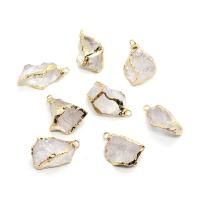 quartz clair Pendentif, avec laiton, Irrégulière, Placage de couleur d'or, unisexe, transparent, 15x18-18x30mm, Vendu par PC