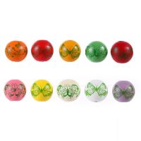 Wood Beads Round printing DIY 16mm Approx Sold By Bag