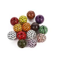 Wood Beads Round printing DIY 16mm Approx Sold By Bag