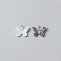 925 Sterling Sølv vedhæng, Butterfly, du kan DIY & mat, flere farver til valg, 15.50x11x3mm, Solgt af PC