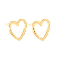 925 Sterling Silver Stud Earrings Heart plated fashion jewelry & for woman Sold By Pair