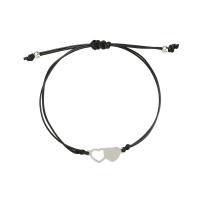 Trendy Wax cord armbanden, 201 Roestvrij staal, met Wax, Hart, voor vrouw & hol, Lengte Ca 7-11.8 inch, Verkocht door PC