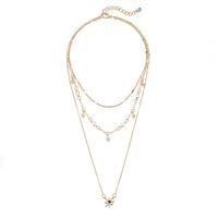 Collana Multi strato, lega in zinco, placcato color oro, tre strati & per la donna & con strass, 30cm,33cm,44cm, Venduto da PC