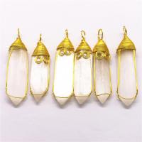 Gipssteen Hanger, met Messing, Conische, gold plated, uniseks, wit, 15x64x8mm, Verkocht door PC