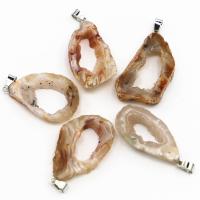 Ice Quartz Achát Přívěsek, Nepravidelné, druzy styl & unisex & dutý, smíšené barvy, 15-30x30-40x4mm, Prodáno By PC