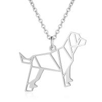 Titanium stål halskæde, Hund, for kvinde & hule, flere farver til valg, 30x22mm, Længde Ca. 45 cm, 2pc'er/Bag, Solgt af Bag