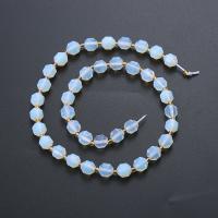 Sea Opal Χάντρα, Γύρος, γυαλισμένο, DIY & διαφορετικό μέγεθος για την επιλογή & πολύπλευρη, λευκό, Sold Per Περίπου 14.96 inch Strand