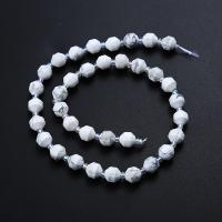 magnesite perla, Cerchio, lucido, DIY & formato differente per scelta & sfaccettati, bianco, Venduto per Appross. 14.96 pollice filo