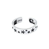 Argent sterling 925 Cuff Bague, Réglable & avec motif d'étoile & pour femme, Vendu par PC