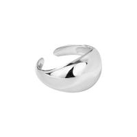 Argent sterling 925 Cuff Bague, Placage, Réglable & pour femme, plus de couleurs à choisir, Vendu par PC