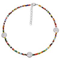 Seed verre collier de perles, Seedbead, avec perle de verre & alliage de zinc, bijoux de mode & pour femme, plus de couleurs à choisir, Longueur Environ 13.7 pouce, Vendu par PC