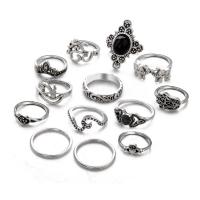 Zinklegering Ring Set, Zinc Alloy, platinum plated, 13 stuks & voor vrouw, 18mm,16.5mm, Verkocht door Stel