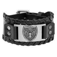 Cowhide Bracelet with PU Leather & Iron & Zinc Alloy plated fashion jewelry & Unisex Sold By PC