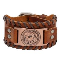 Cowhide Bracelet with PU Leather & Iron & Zinc Alloy plated fashion jewelry & Unisex Sold By PC