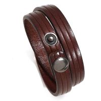 Rundsleder armbanden, Koeienhuid, met Ijzer, mode sieraden & uniseks, meer kleuren voor de keuze, 430x12mm, Lengte 43 cm, Verkocht door PC