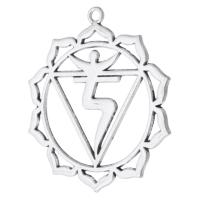 Pendentifs creux en alliage de zinc, Plaqué de couleur d'argent, unisexe, protéger l'environnement, sans nickel, plomb et cadmium, 38x43x1.50mm, Trou:Environ 2mm, Vendu par kg