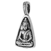 Pendentifs en alliage de zinc, triangle, Plaqué de couleur d'argent, unisexe, protéger l'environnement, sans nickel, plomb et cadmium, 12x25x3.50mm, Trou:Environ 3mm, Vendu par kg