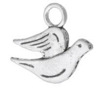 Zinklegering Animal Hangers, Zinc Alloy, Vogel, antiek zilver plated, uniseks, nikkel, lood en cadmium vrij, 20x17x2mm, Gat:Ca 3mm, Verkocht door KG