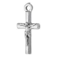 Pendants since Alloy Croise, Sinc Alloy, Cross, dath airgid antique plátáilte, unisex, nicil, luaidhe & caidmiam saor in aisce, 8.50x18x3mm, Poll:Thart 1mm, Díolta De réir KG