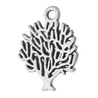 Zinc Alloy Pendler, Tree, antik sølv farve forgyldt, Unisex, nikkel, bly & cadmium fri, 16x21x1mm, Hole:Ca. 1.5mm, Solgt af KG