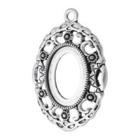 Zinc Alloy Pendler, Oval, antik sølv farve forgyldt, du kan DIY, nikkel, bly & cadmium fri, 24x36x3mm, Hole:Ca. 2mm, Solgt af KG