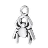 Sinc Alloy Pendants Ainmhithe, Spider, dath airgid antique plátáilte, unisex, nicil, luaidhe & caidmiam saor in aisce, 11x17x2mm, Poll:Thart 2mm, Díolta De réir KG