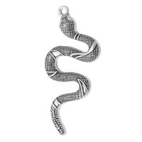 Colgantes Animales de Aleación de Zinc, Serpiente, chapado en color de plata antigua, unisexo, libre de níquel, plomo & cadmio, 22x47x3mm, agujero:aproximado 2mm, Vendido por KG