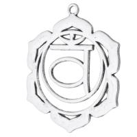 Pendentifs creux en alliage de zinc, fleur, Plaqué de couleur d'argent, unisexe, protéger l'environnement, sans nickel, plomb et cadmium, 36x43.50x1.50mm, Trou:Environ 2mm, Vendu par kg