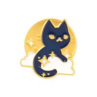 Glazuur broche, Zinc Alloy, Kat, gold plated, uniseks, gemengde kleuren, nikkel, lood en cadmium vrij, 28x26mm, Verkocht door PC