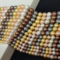 South Sea Shell Pärlor, Shell Pearl, Rund, plated, DIY & olika storlek för val, blandade färger, nickel, bly och kadmium gratis, Såld Per Ca 14.96 inch Strand